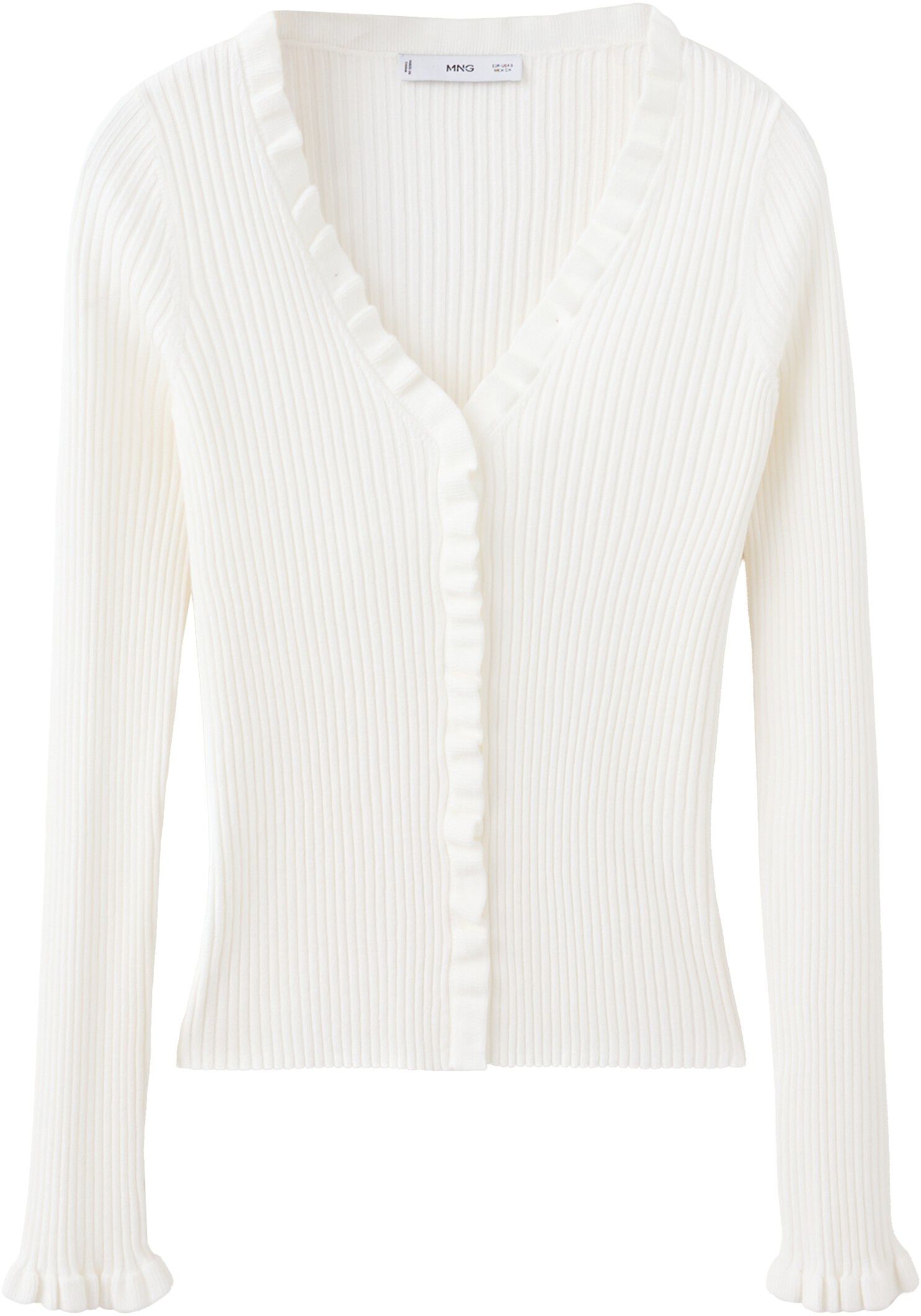 Ribbed ruffle cardigan