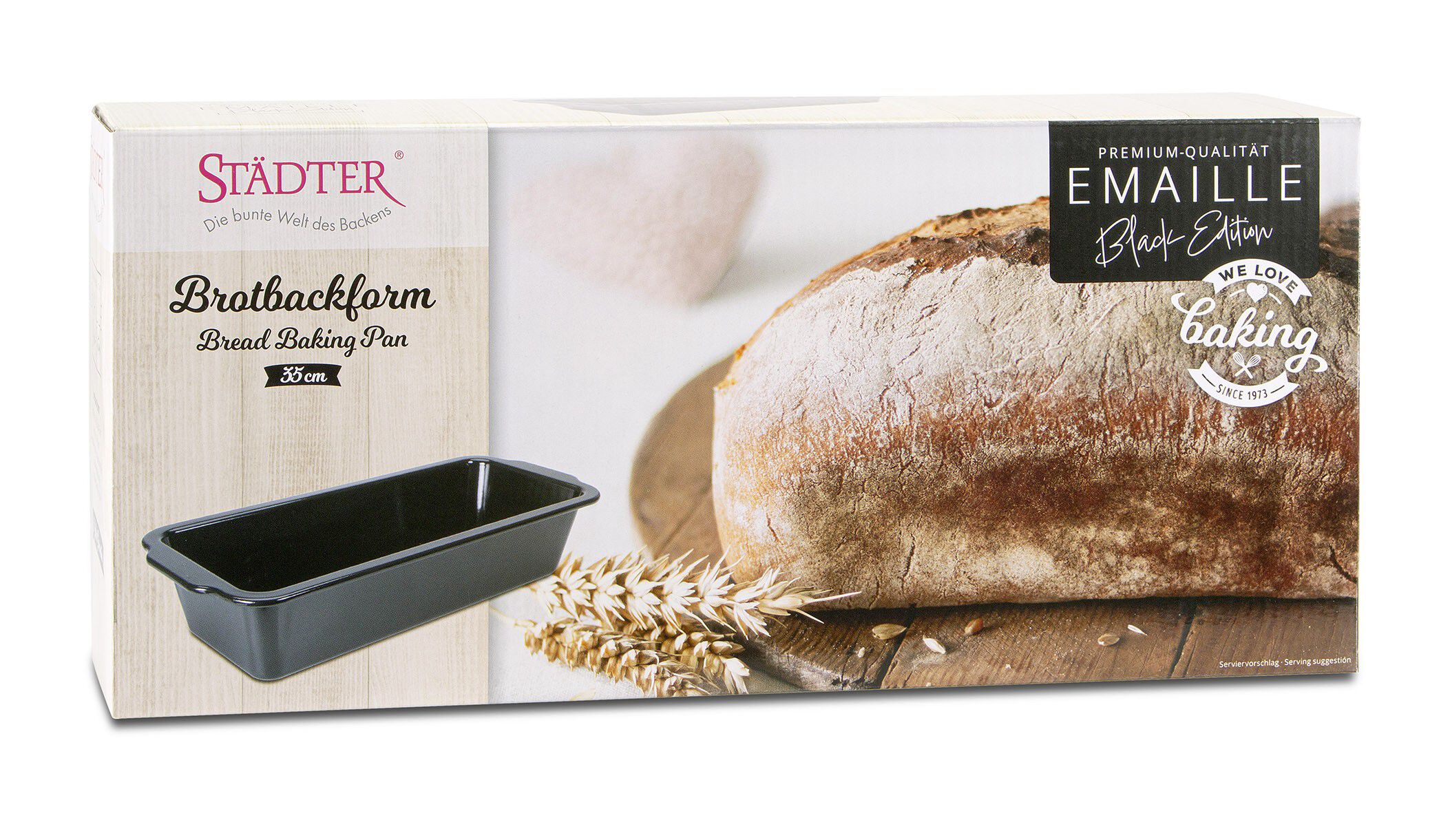 BR&Ouml;DFORM EMALJ 35 x 14,5 cm / H 8 cm svart