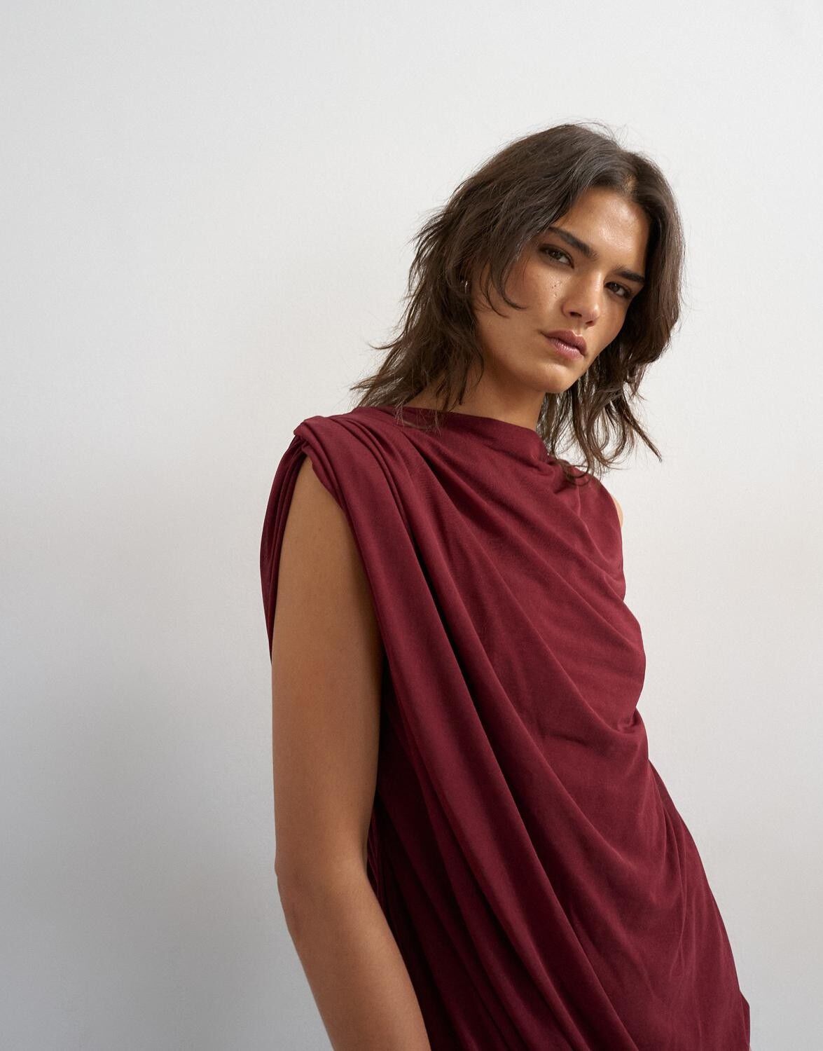 Tsolena Sl Mesh Draped Mini Dress Jrs