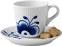 Blue Fluted Mega 9 cl espressokopp med fat