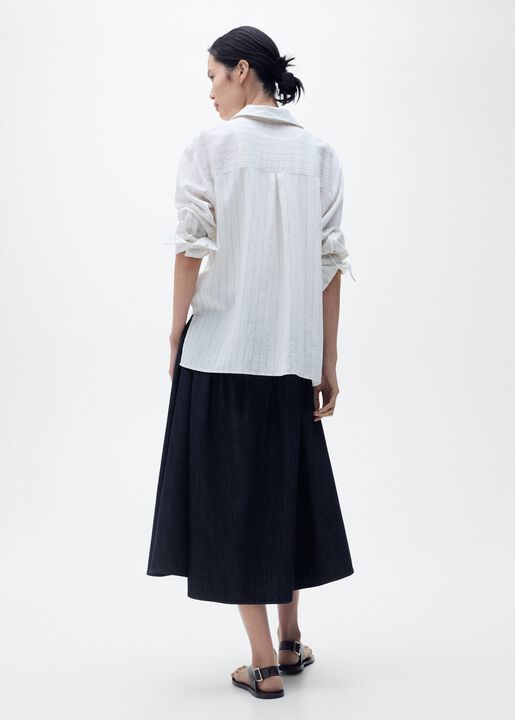 Flared denim skirt