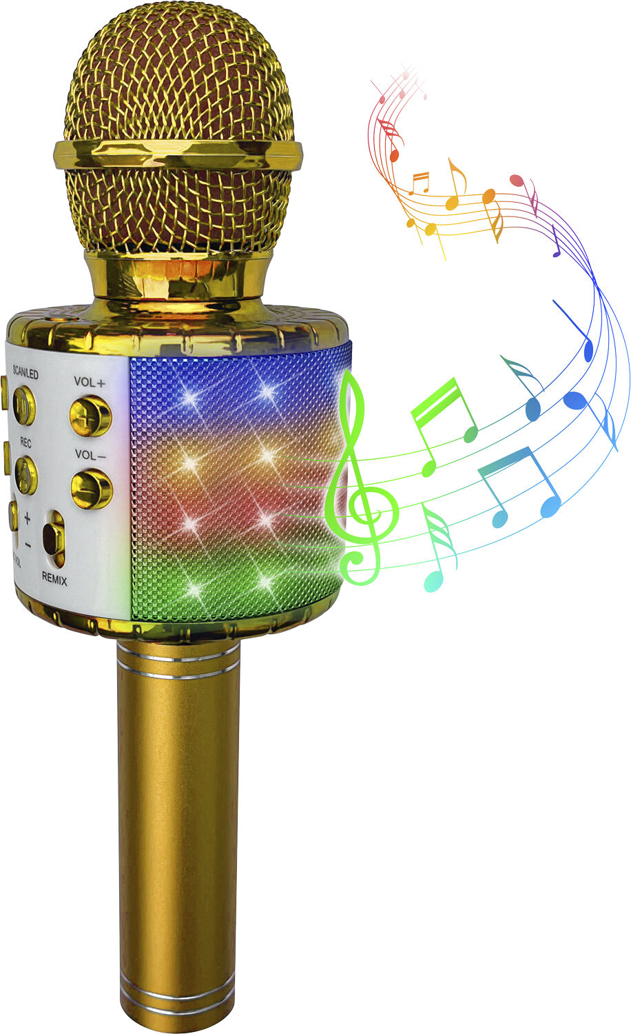 GULD KARAOKEMIKROFONmLYS