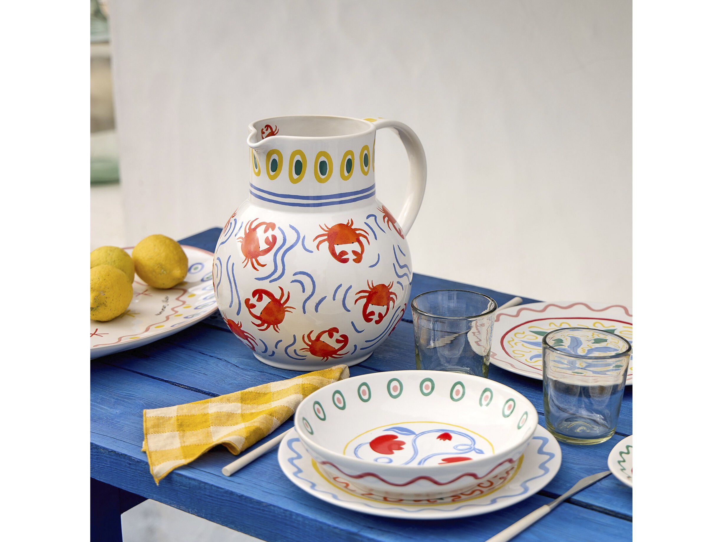 Kanna Bliss 595 cl x 28. 6 x 26. 8 cm Bl&aring;/Koral/Rosa/Gr&ouml;n Kera