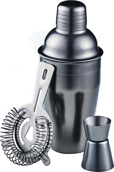 "Barsett 0,5 liter 3 deler Matt svart Rustfritt stål"