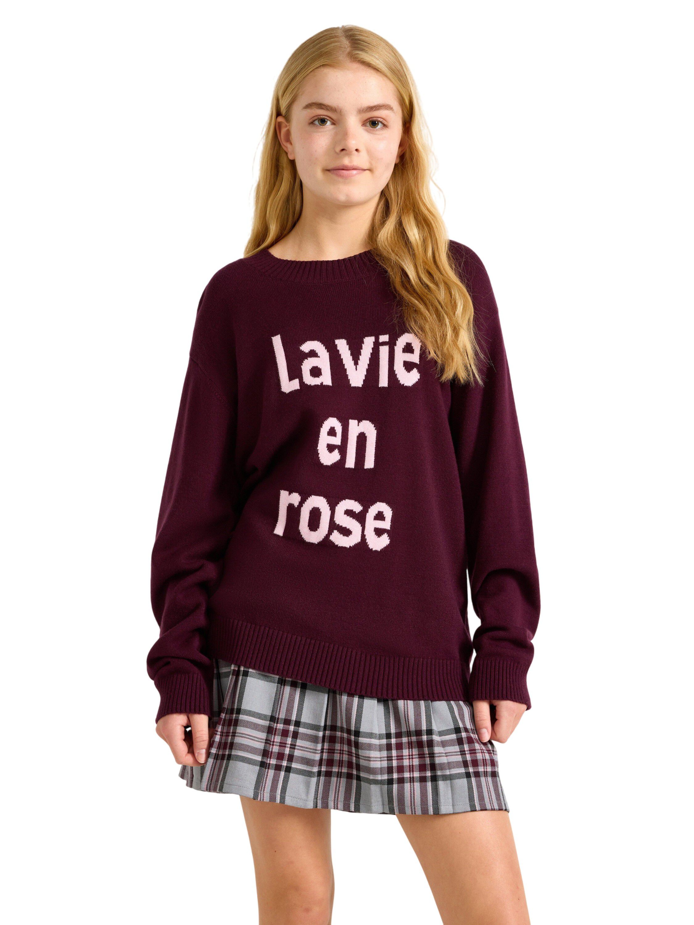 Bl&oslash;d, strikket tr&oslash;je i viskosebla