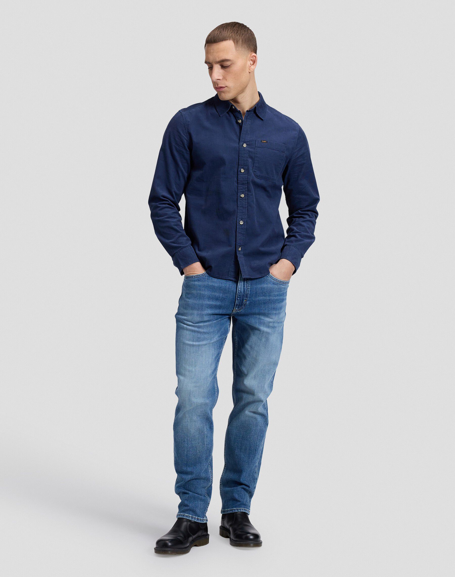 LEESURE_SHIRT DRESS_BLUES