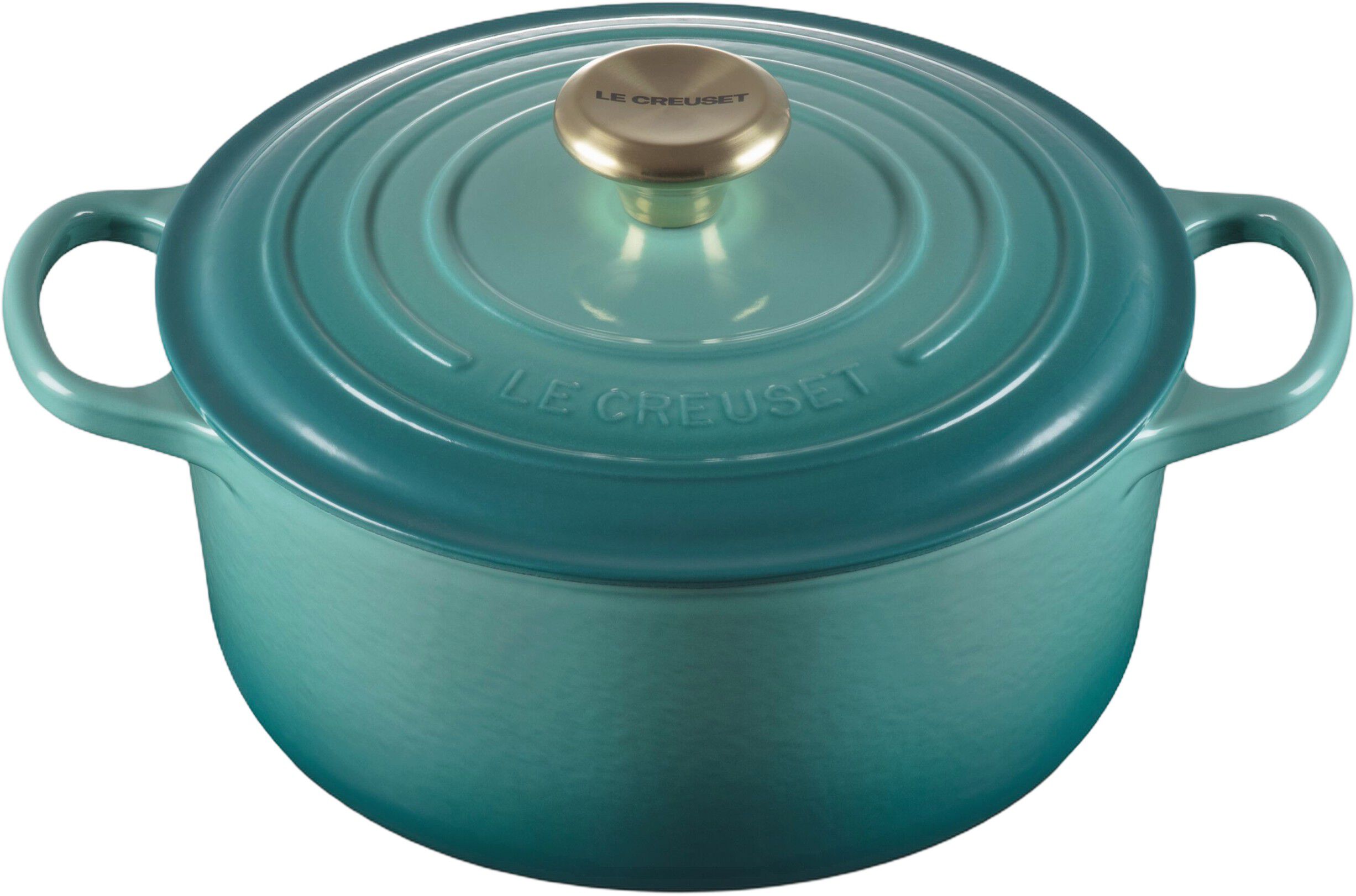 Le Creuset Signature st&oslash;bejern rund gryde 24cm Bleu Riviera