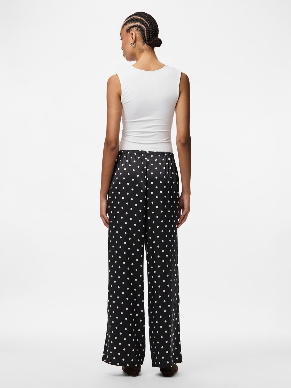 PCJYTTA MW STRAIGHT SATIN PANTS WVN