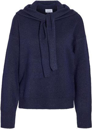 NMSABRINA L/S O-NECK SCARF KNIT TOP