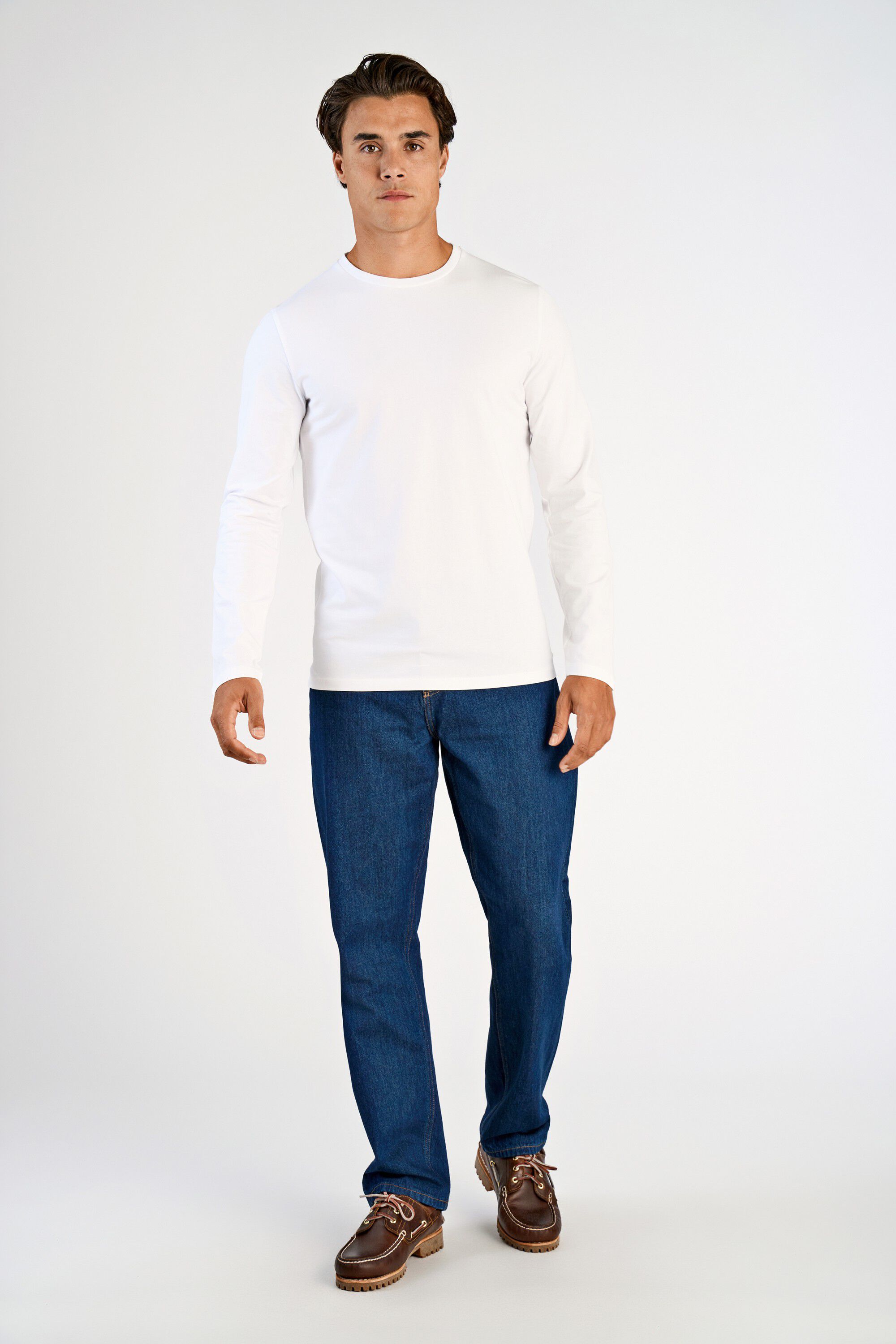 Basic o-neck stretch tee L/S