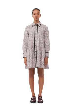 Printed Cotton Mini Shirt Dress