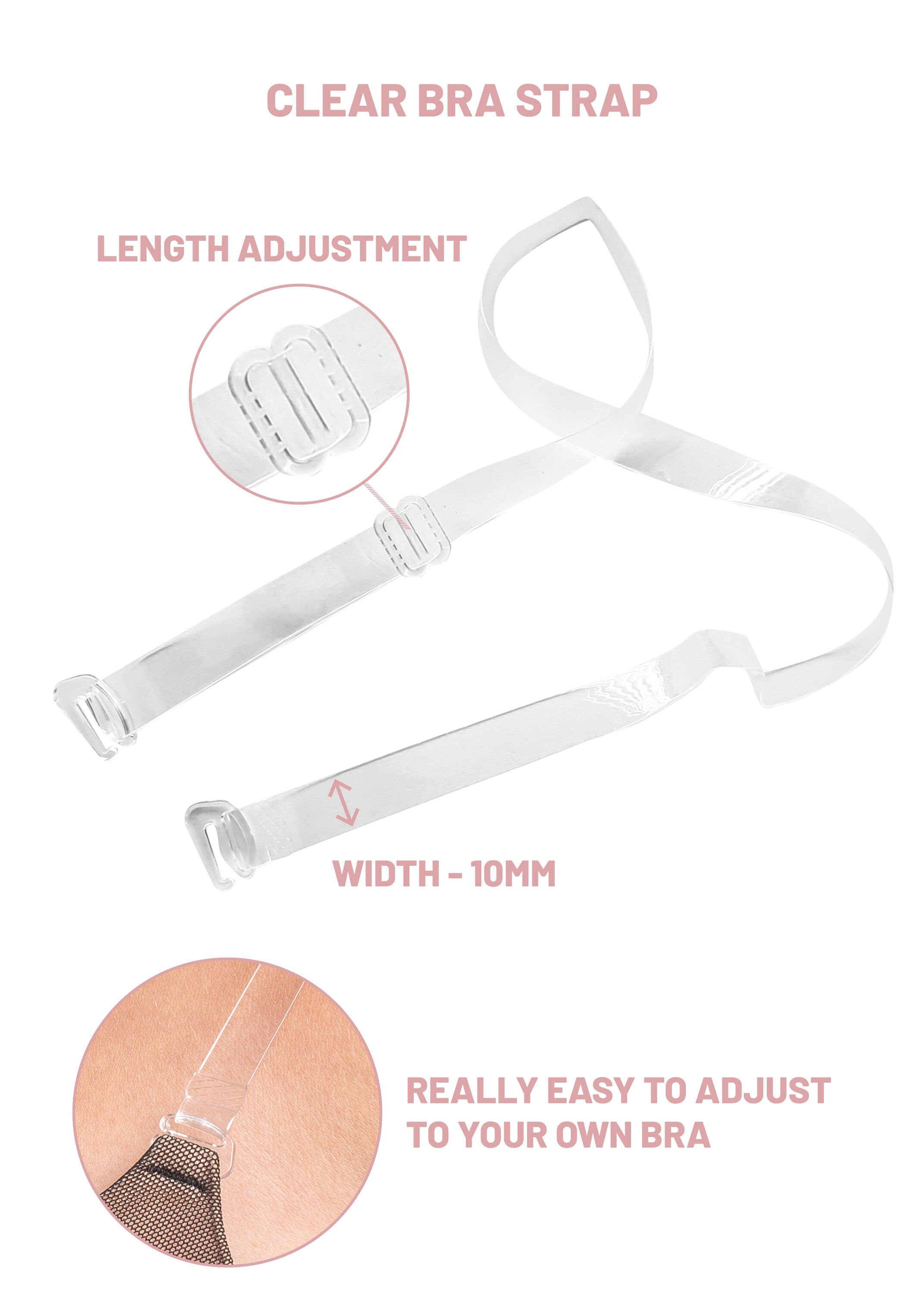 Silicone Bra Straps 1cm - clear - one size