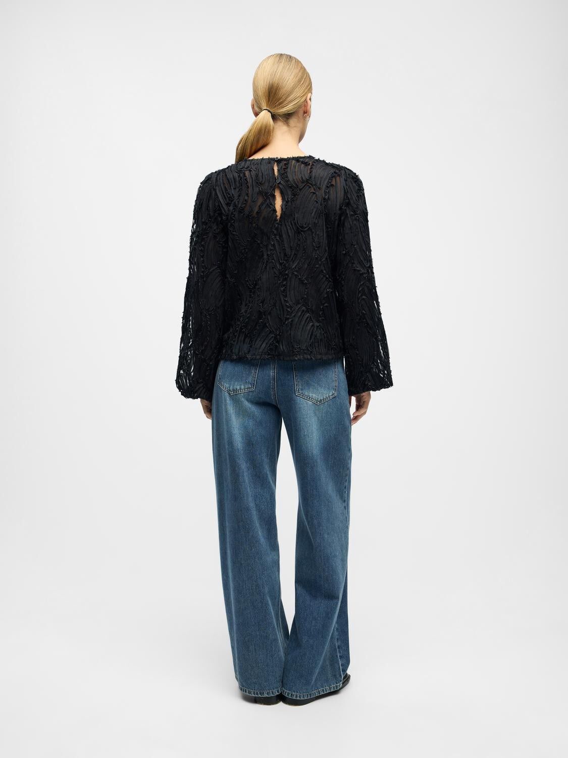OBJLUCIE L/S RE O-NECK TOP NOOS