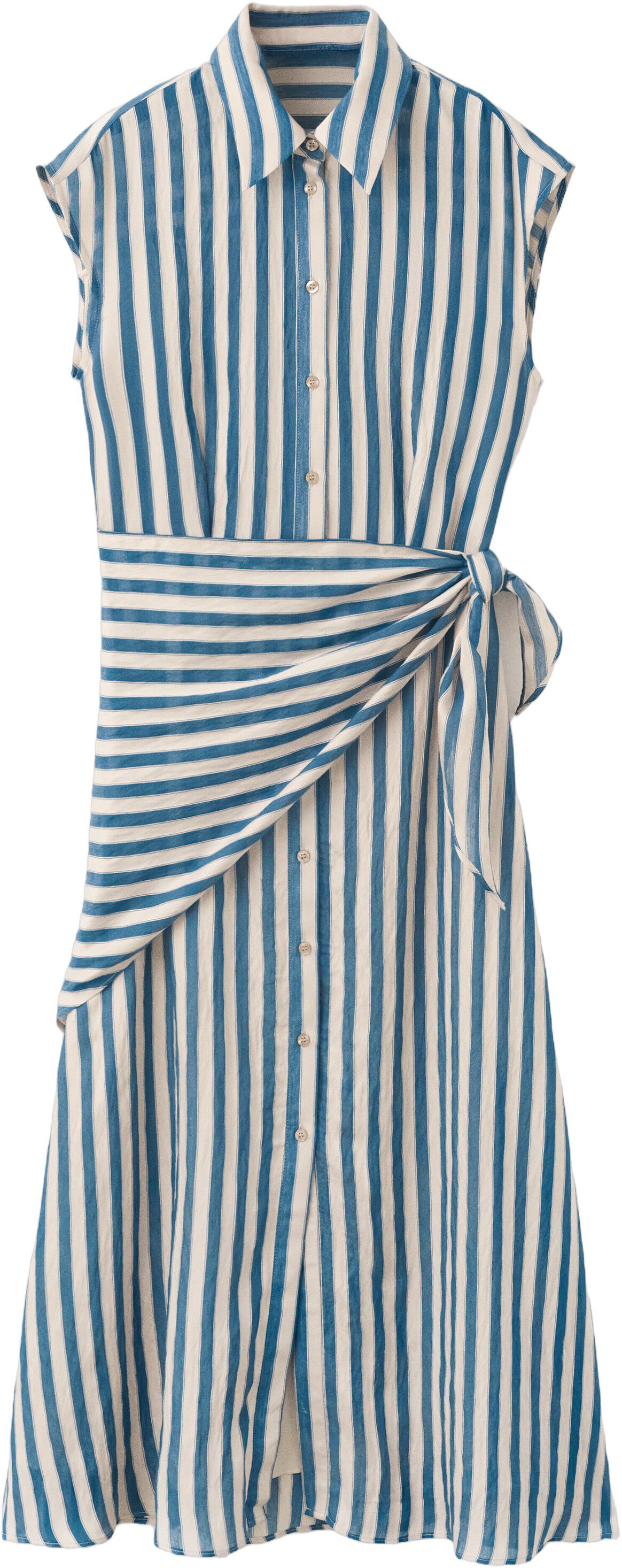 Striped scarf shirt dress