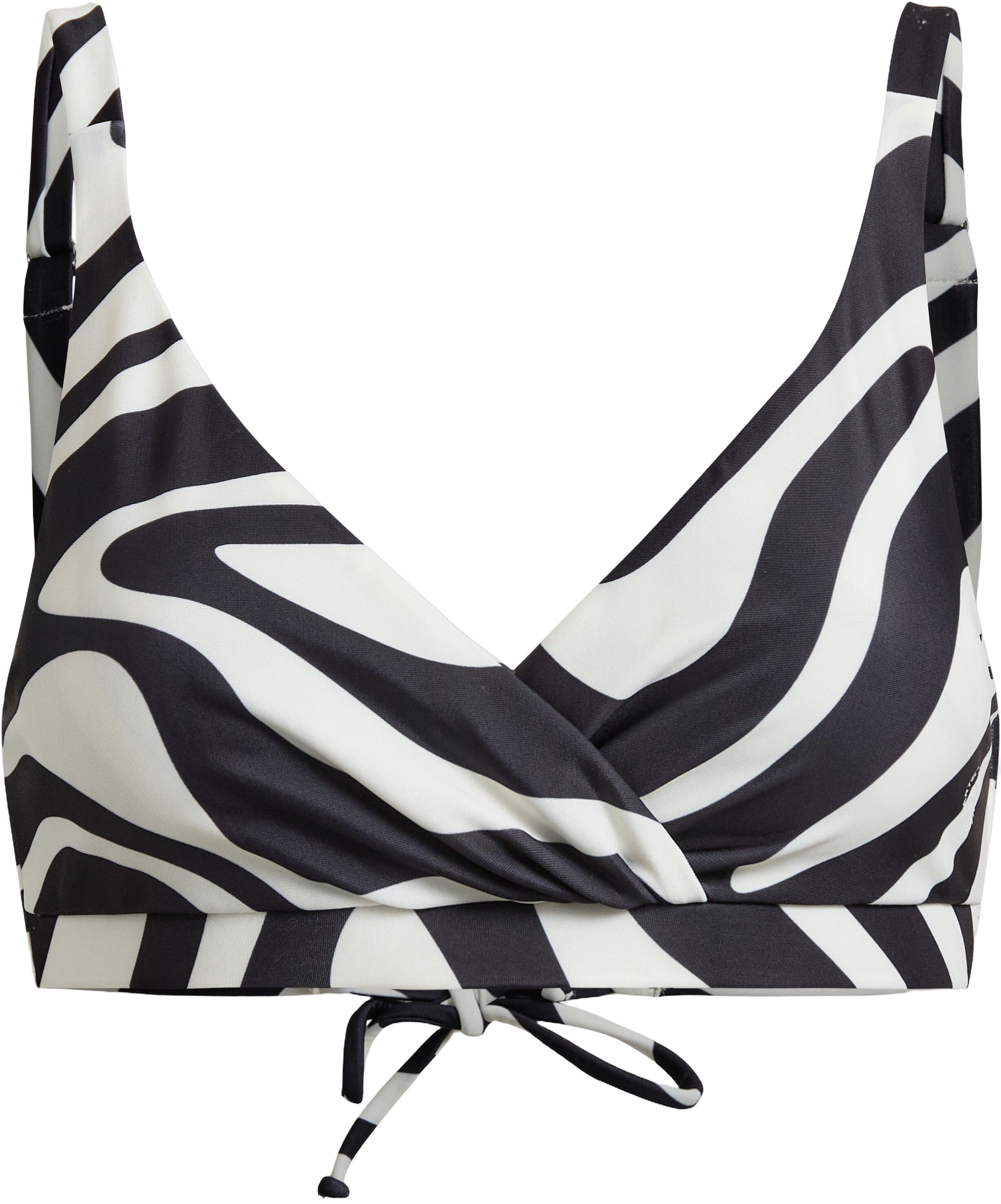 Istana draped bikini top - Zebra Print Nero