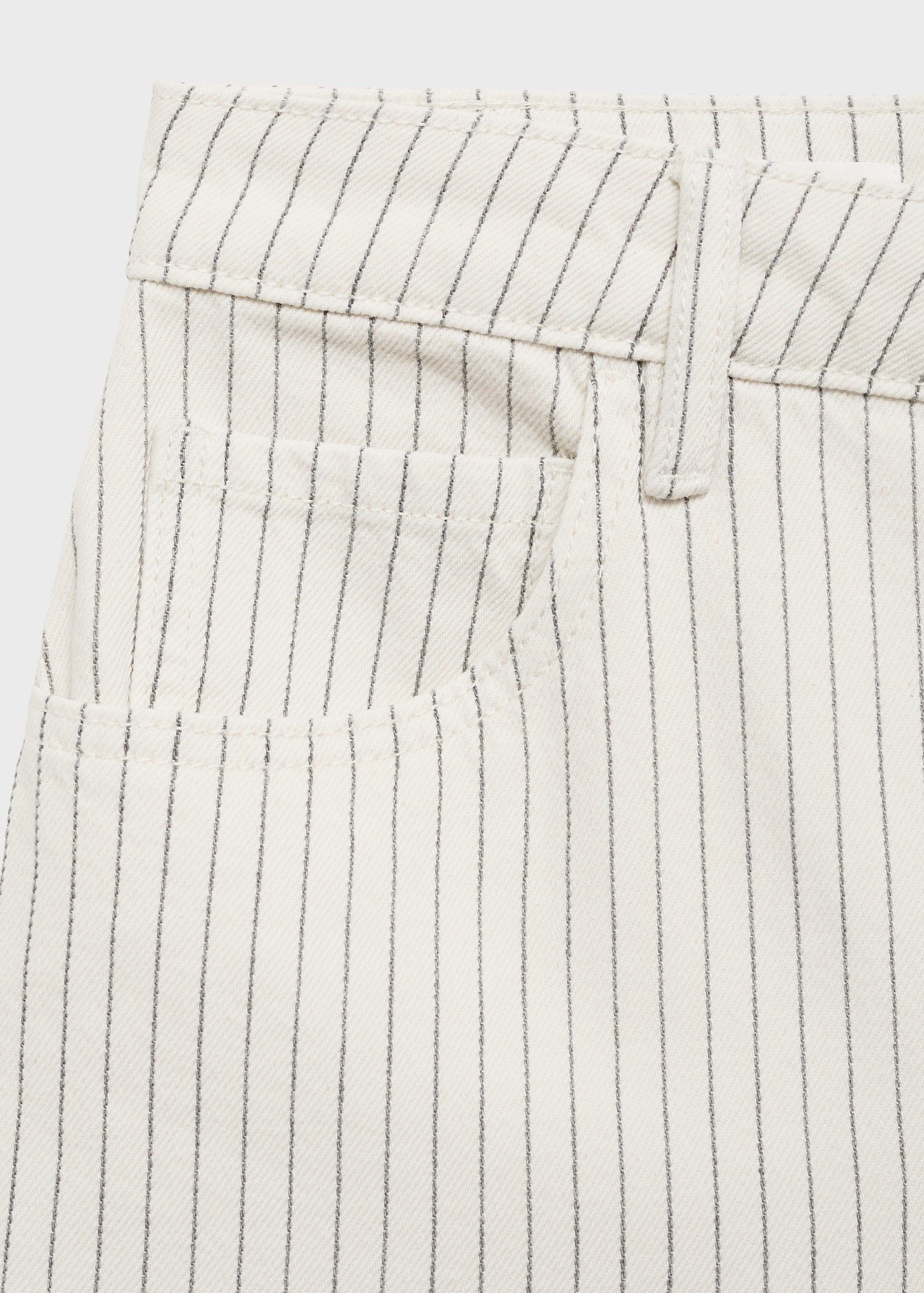 Striped denim shorts