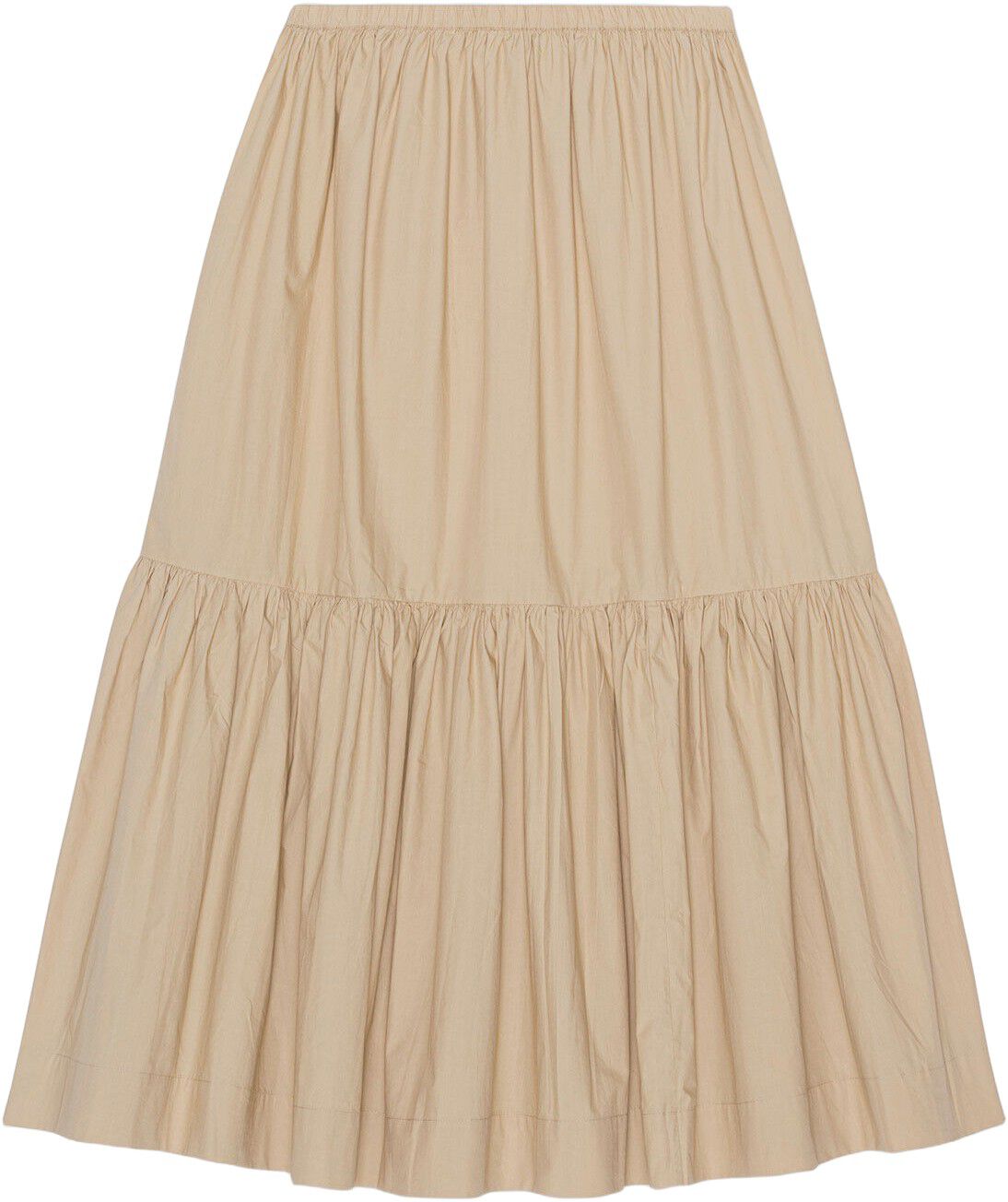 Cotton Poplin Maxi Flounce Skirt