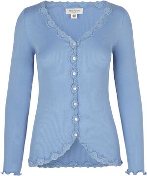 Silk cardigan regular ls w/rev vintage lace