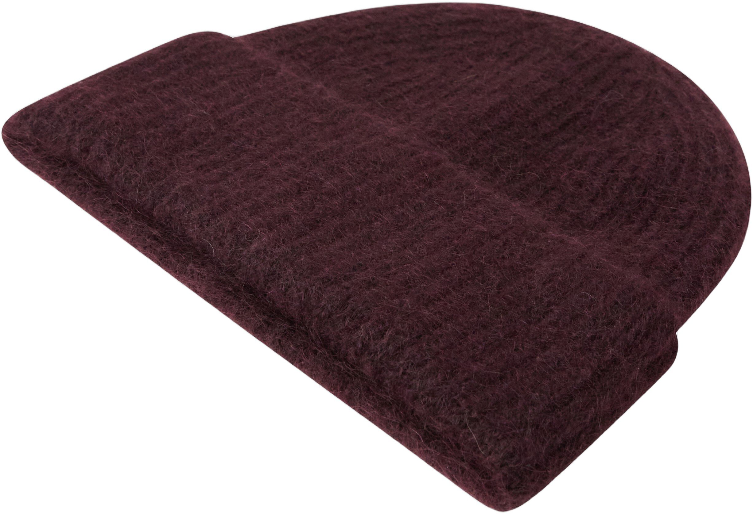 Rib-knit beanie with a folded brim.