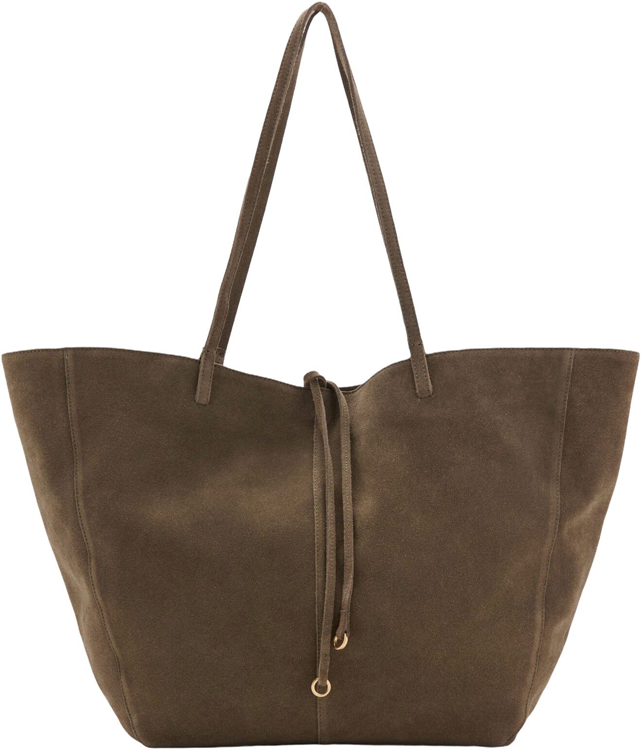 Suede leather shopper bag