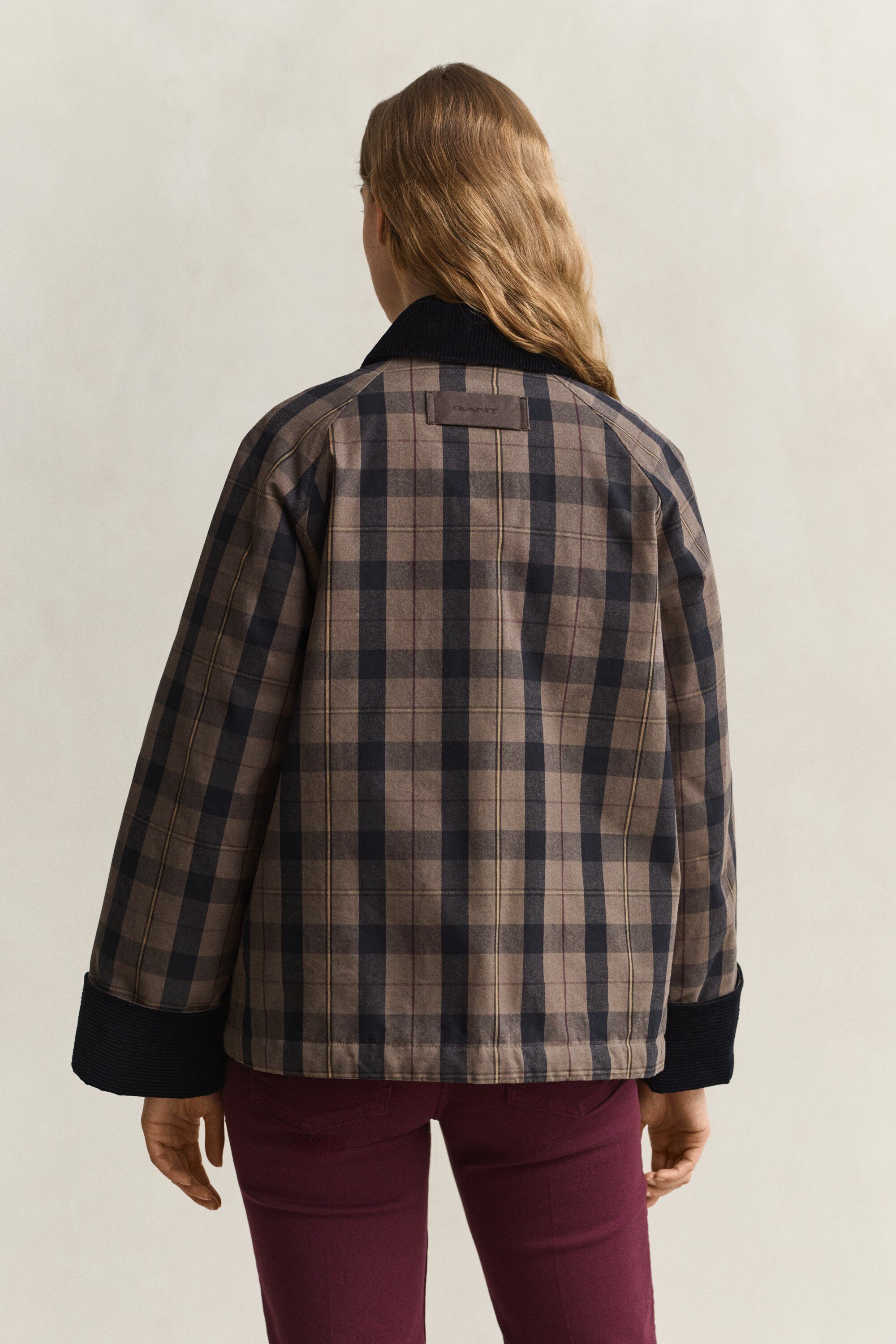 CHECKED WAXED JACKET