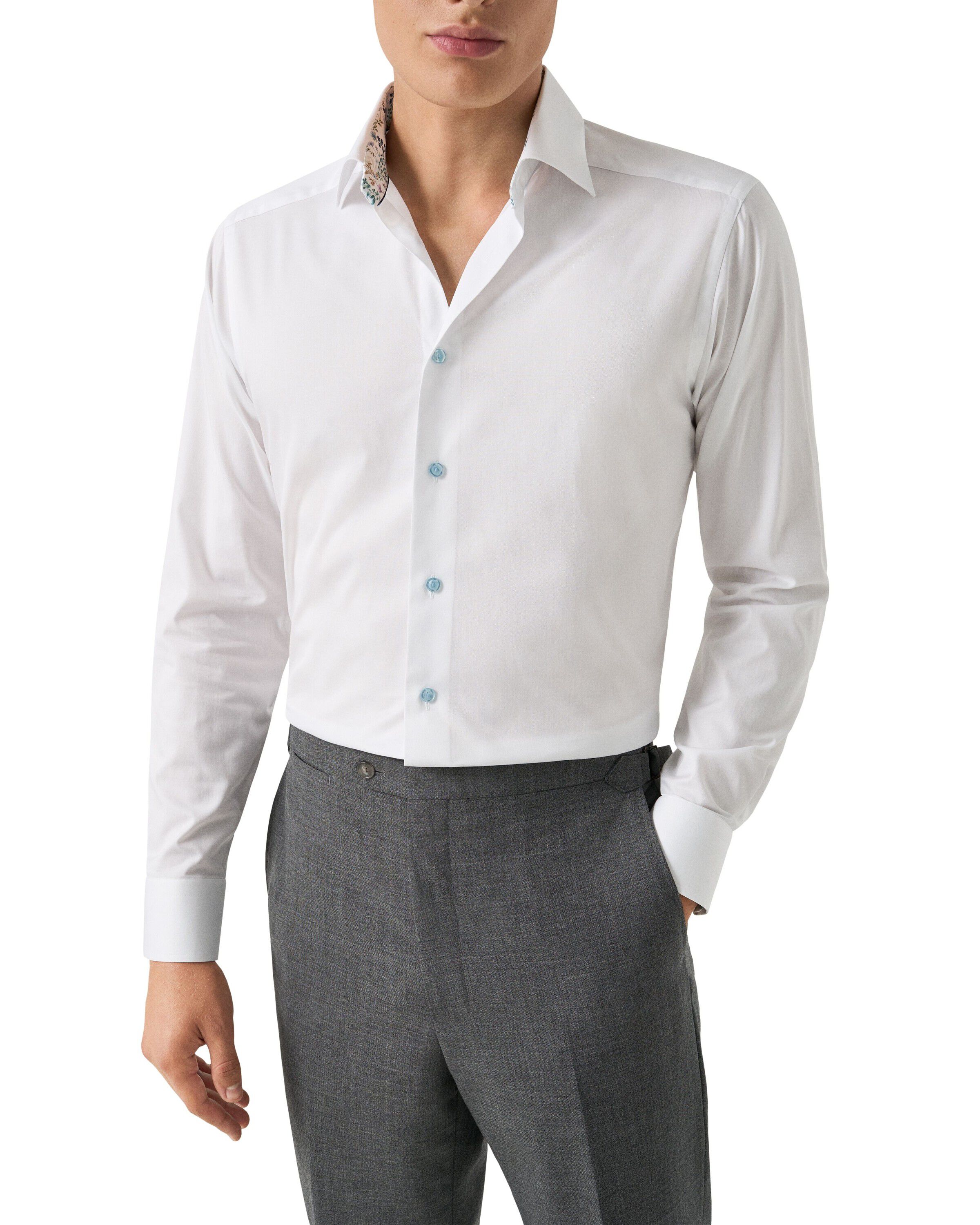 Slim Fit Floral Effect Signature Twill Shirt