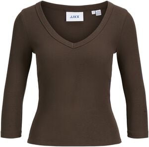JXFIFI STR 3/4 V-NECK RIB TOP JRS