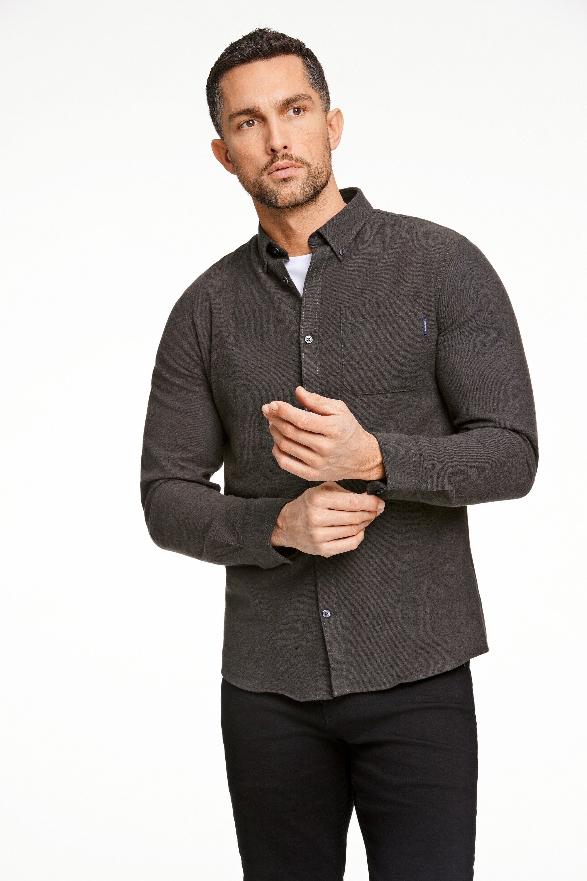 Brushed twill shirt L/S