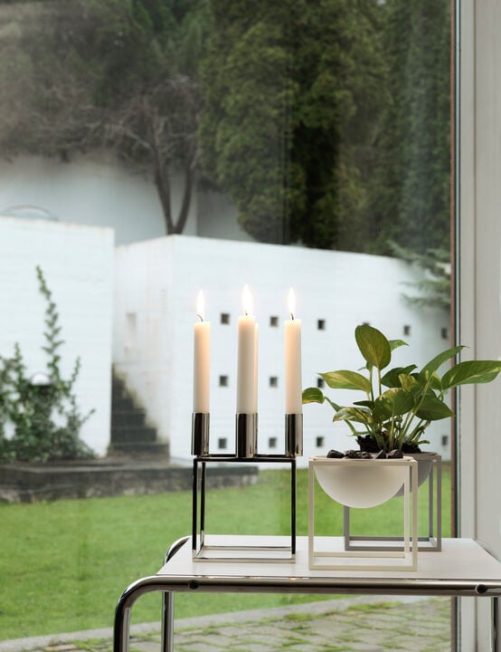 Kubus 4, Candle Holder, Nickel-Plat