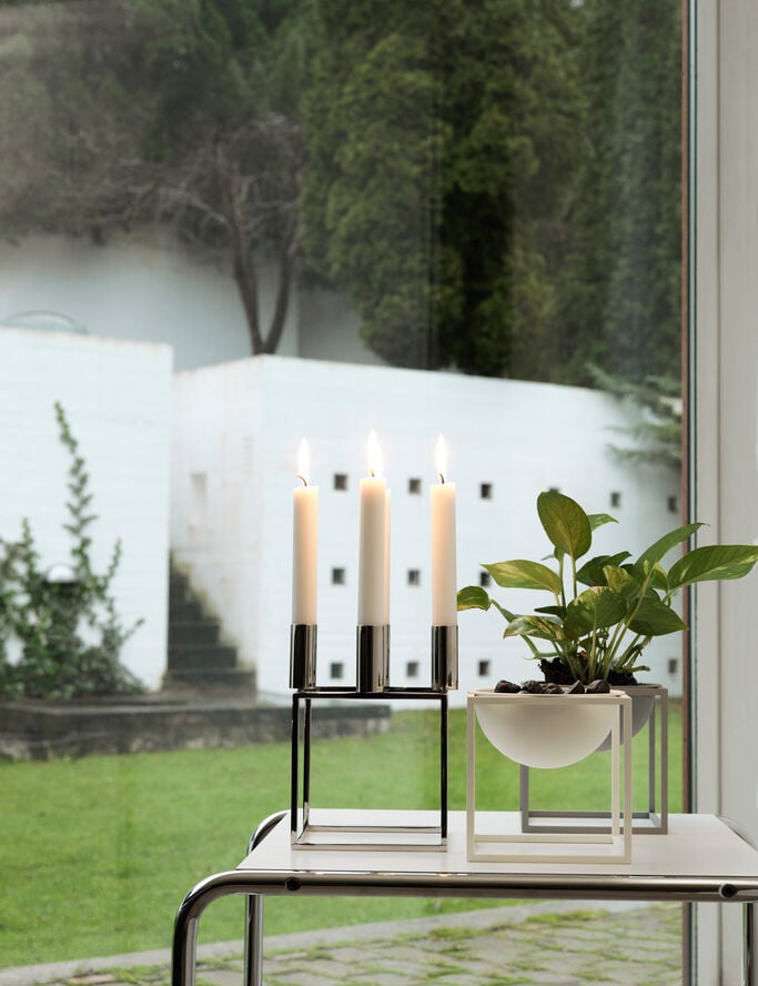 Kubus 4, Candle Holder, Nickel-Plat