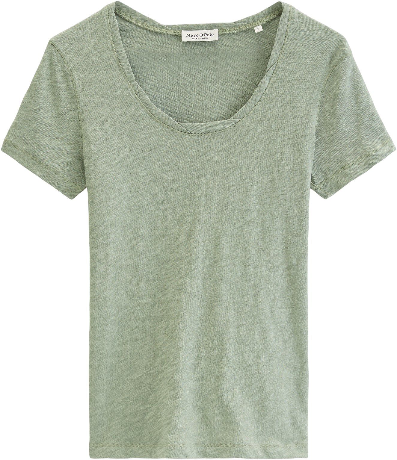 T-shirt, deep round neck twisted