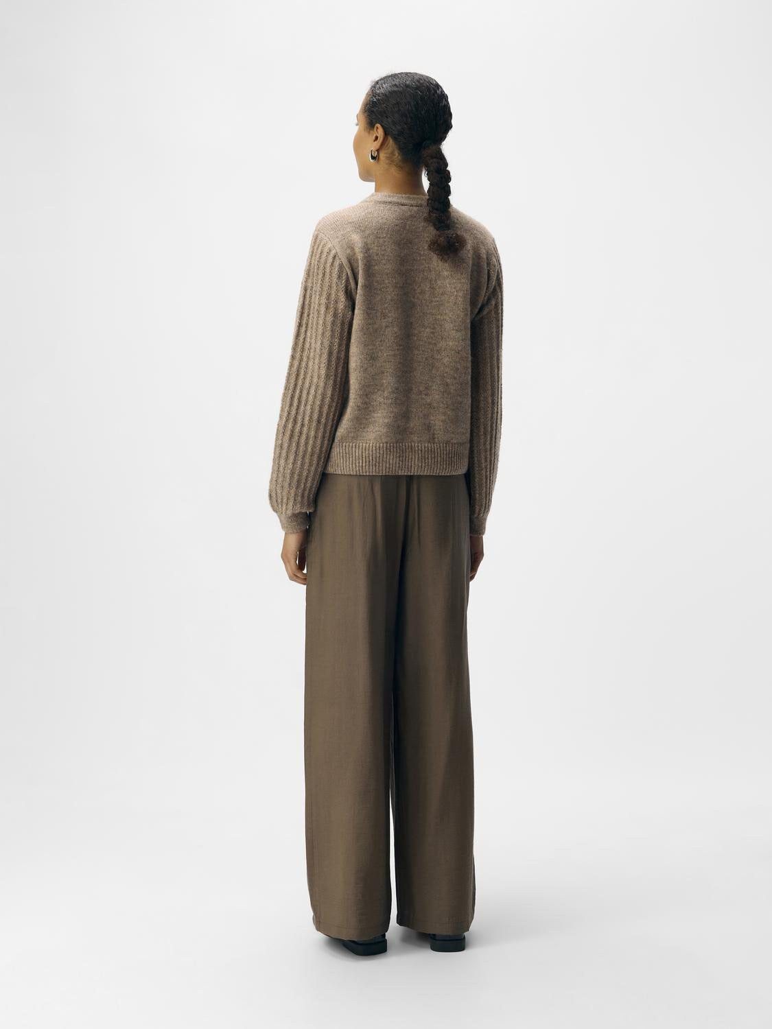 OBJFLORA RE LS KNIT BUTTON CARDIGAN