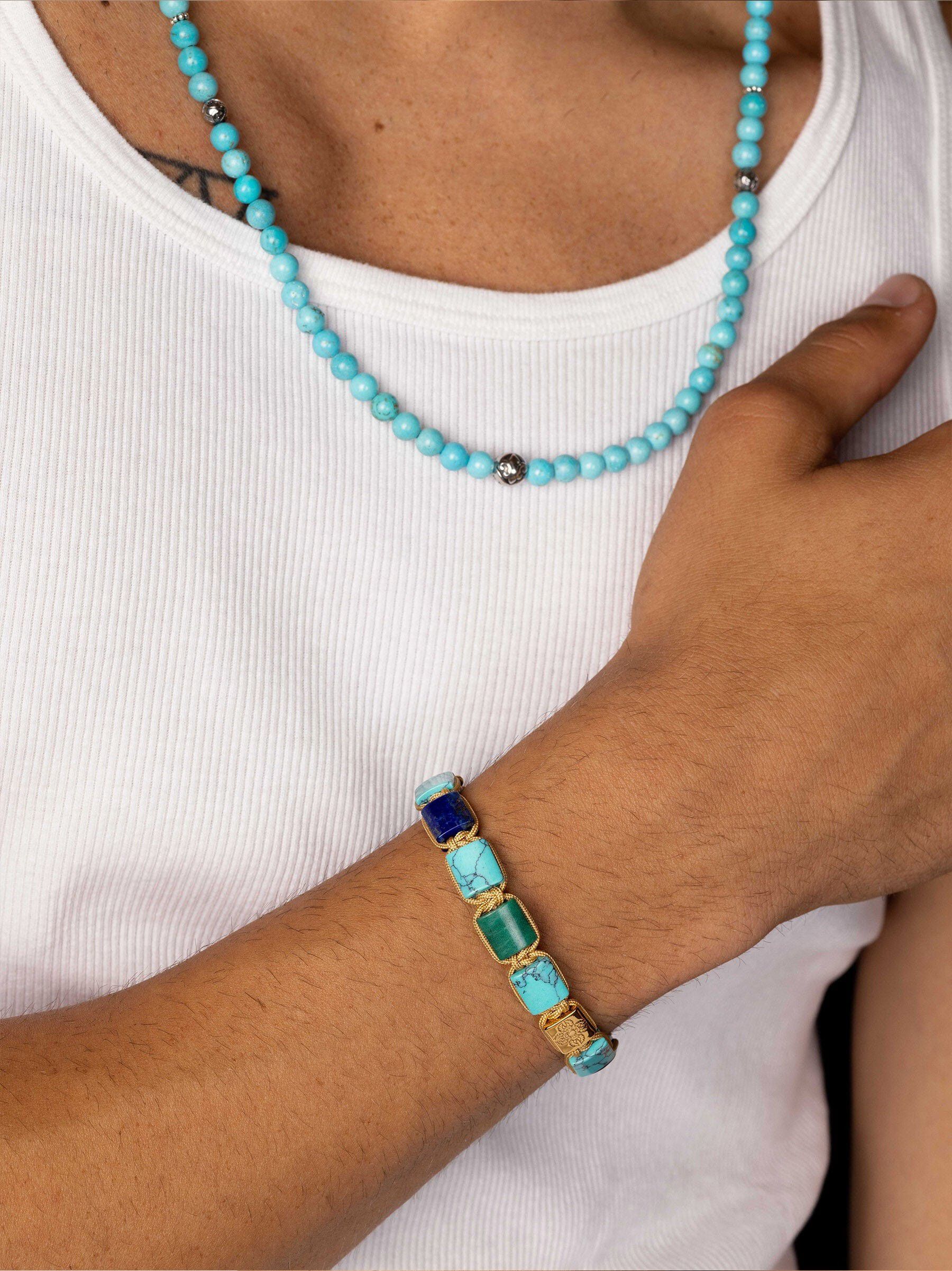 The Dorje Flatbead Collection - Turquoise, Blue Lapis, Carnelian, Brow
