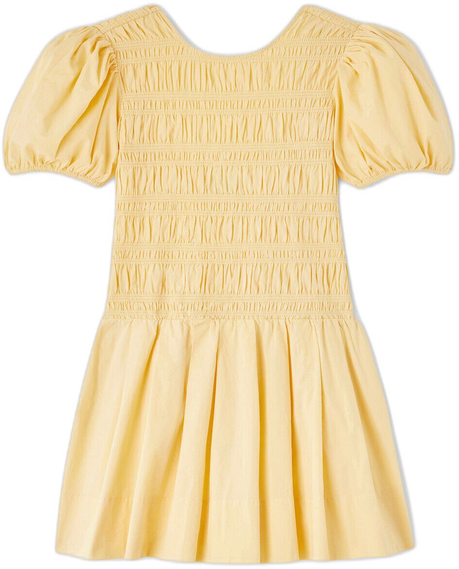 Stretch Cotton Mini Smocked Pleated