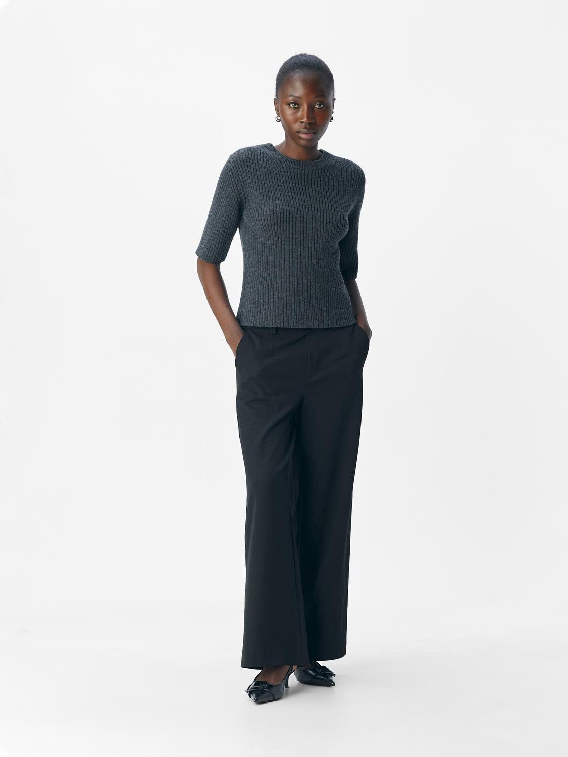 OBJELVA 2/4 RE O-NECK KNIT NOOS
