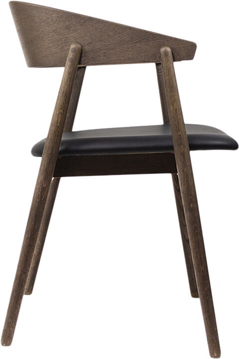 AC2 armchair, Smoked oak, Leather Black