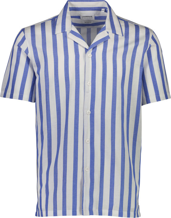 Cot/lin striped resort S/S