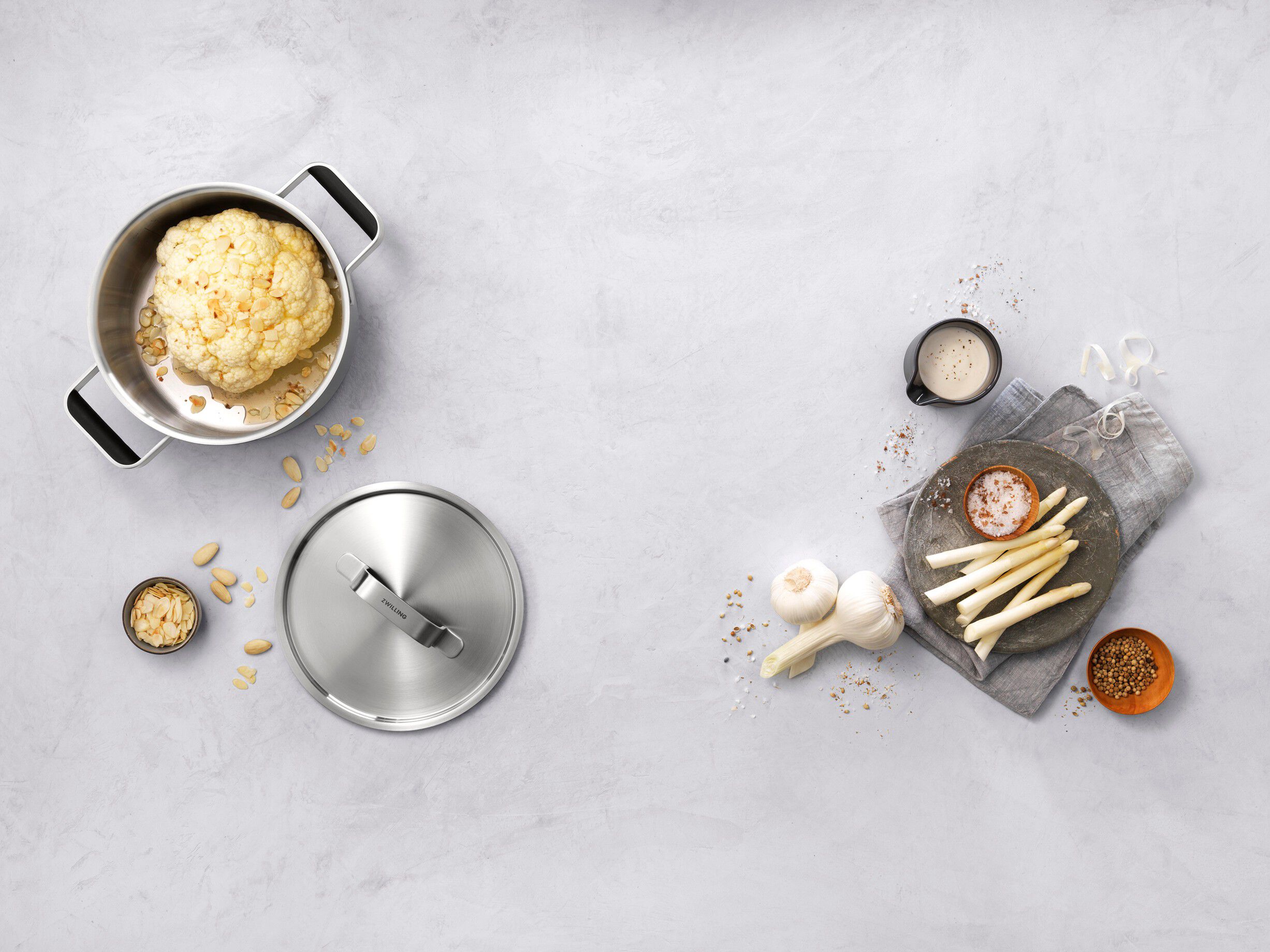 Kastrull & stekpanna set, 3-st, 18/10 Rostfritt st&aring;l