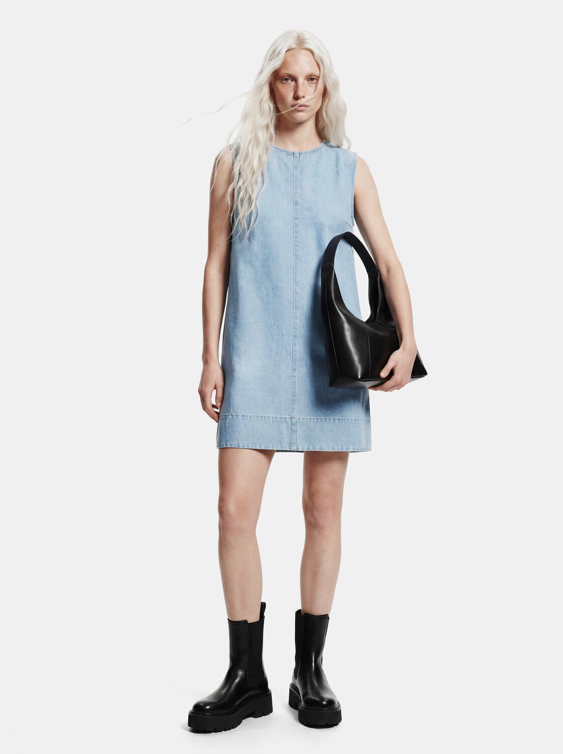 Pcflora Sl Mini Denim Dress Noos