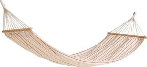 Outdoor Market Hammock - Beige with red stripe -