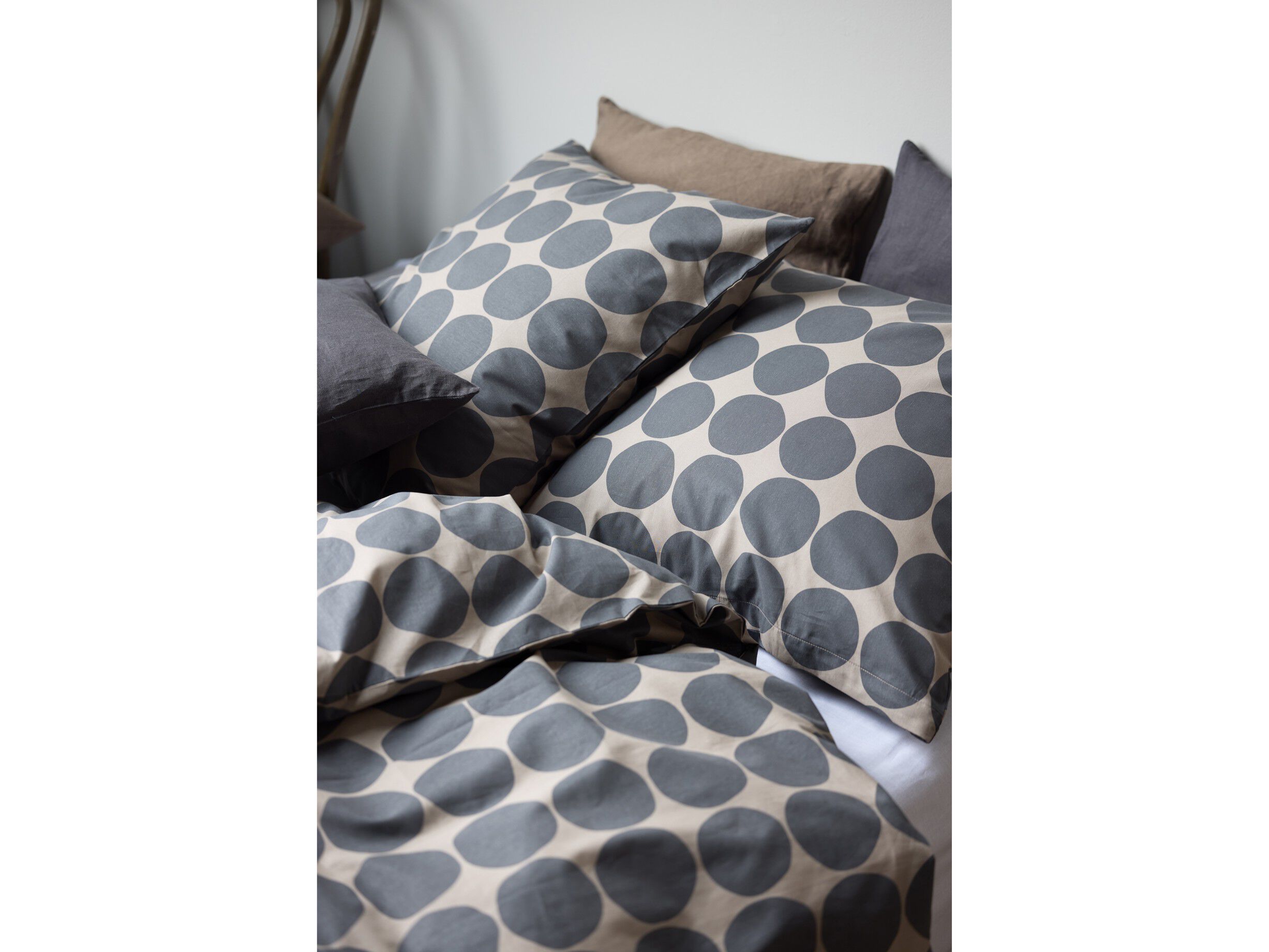 P&aring;slakanset 140 x 220 cm Bubbles Linen blue 100% Bomull