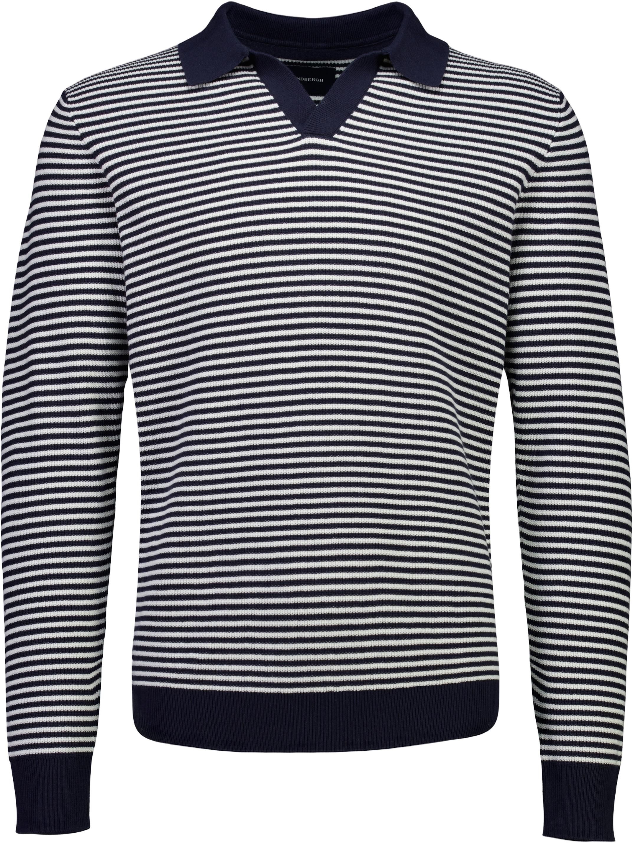 Recycled v-neck polo knit L/S