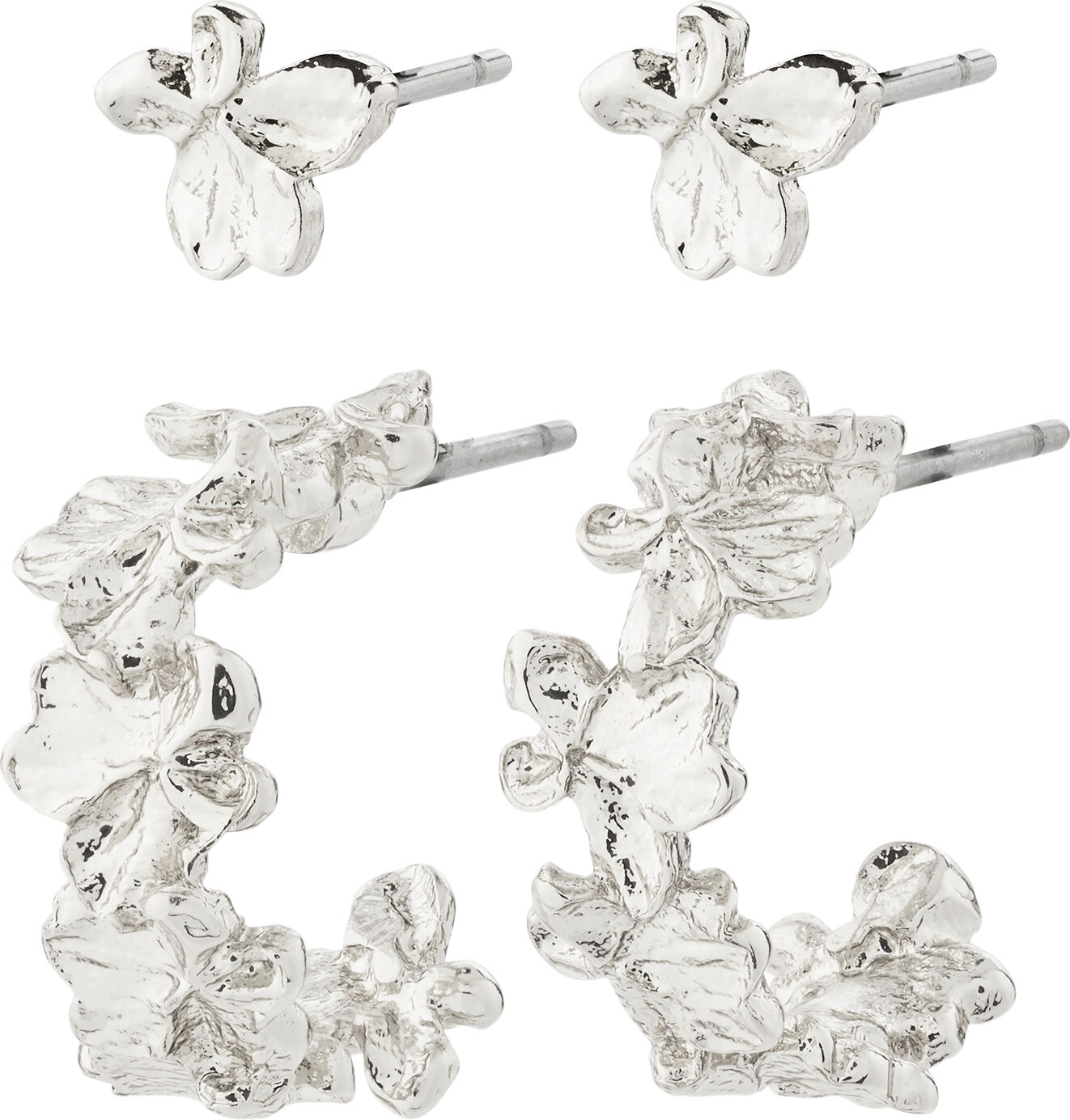 ZHURI recycled earrings 2-in-1 set silver-plated