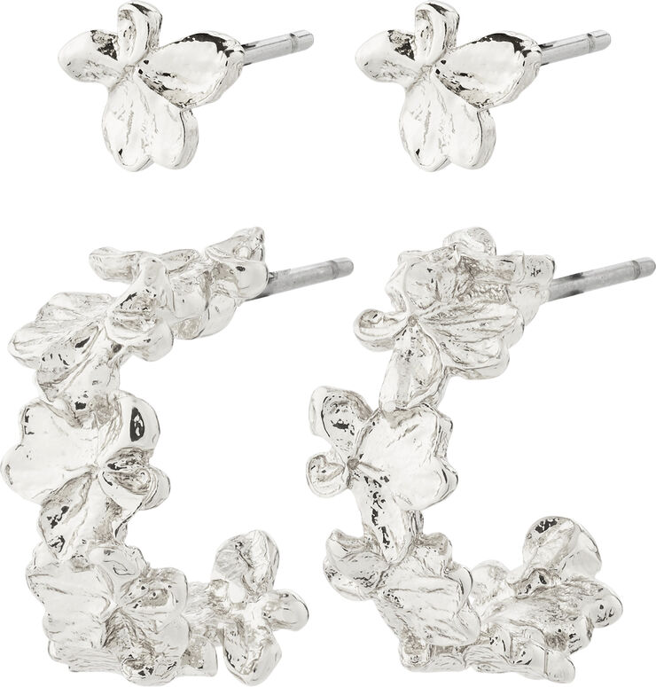 ZHURI recycled earrings 2-in-1 set silver-plated