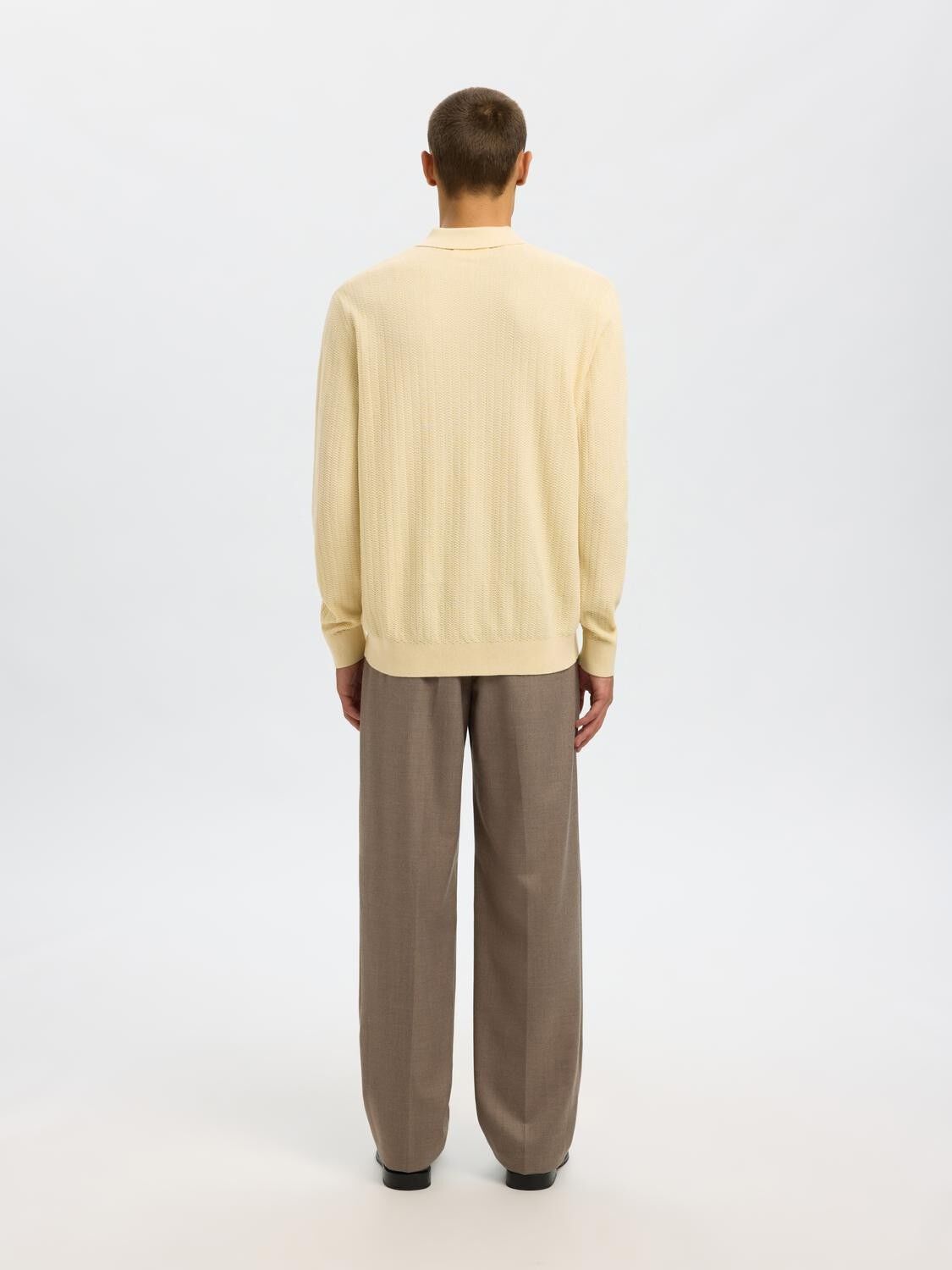 SLHCRAN LS KNIT STRUCTURE HALF ZIP