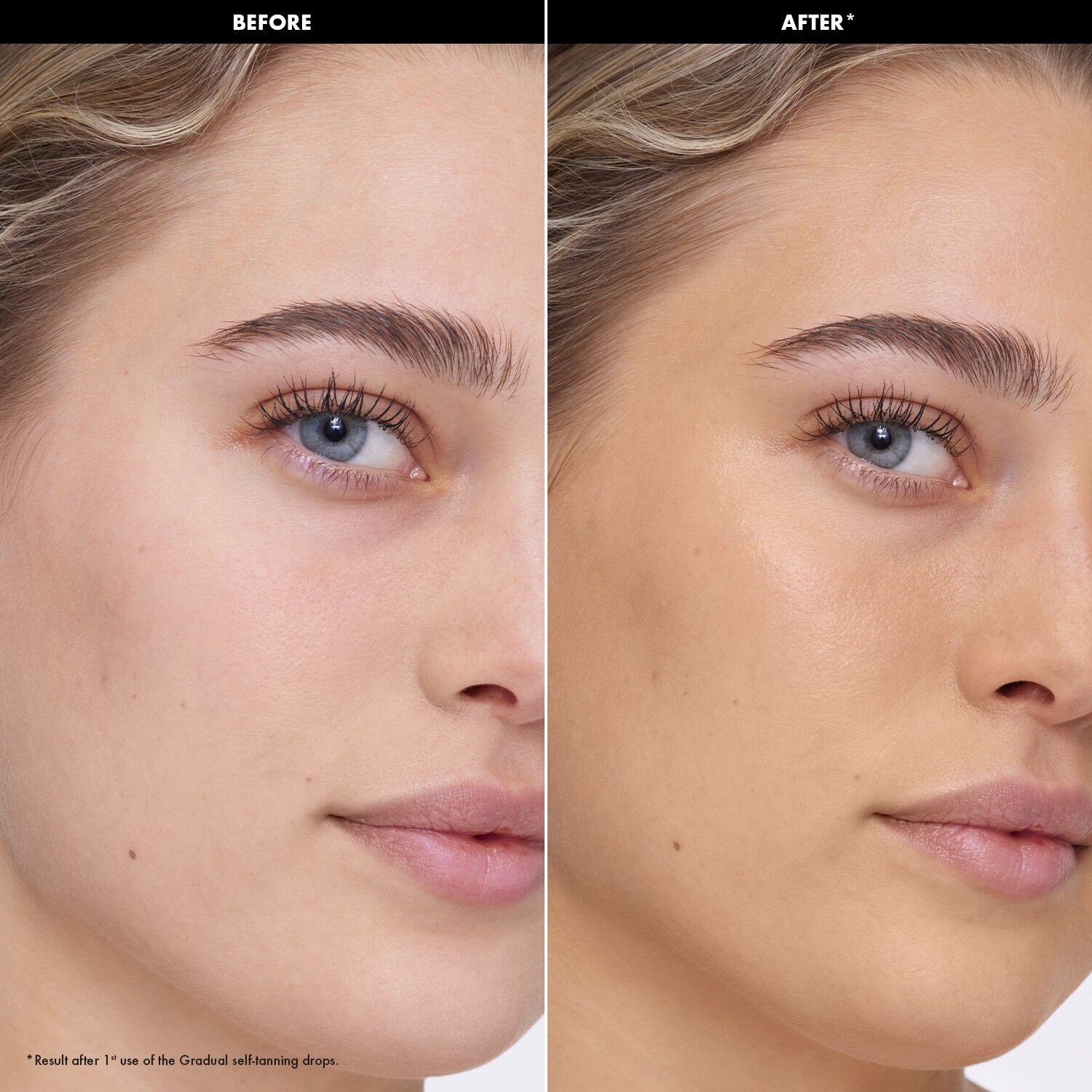 Progressiva brun-utan-sol-droppar - med DHA och hyaluronsyra