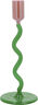 Ljusstake Styles 8,5 x 19,6 cm Grön/Rosa Glas