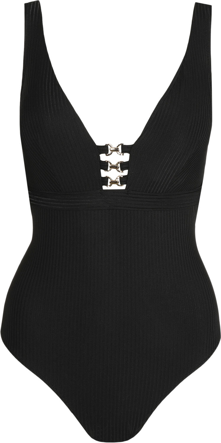 Emly badedragt uden b&oslash;jle med dyb udsk&aelig;ring