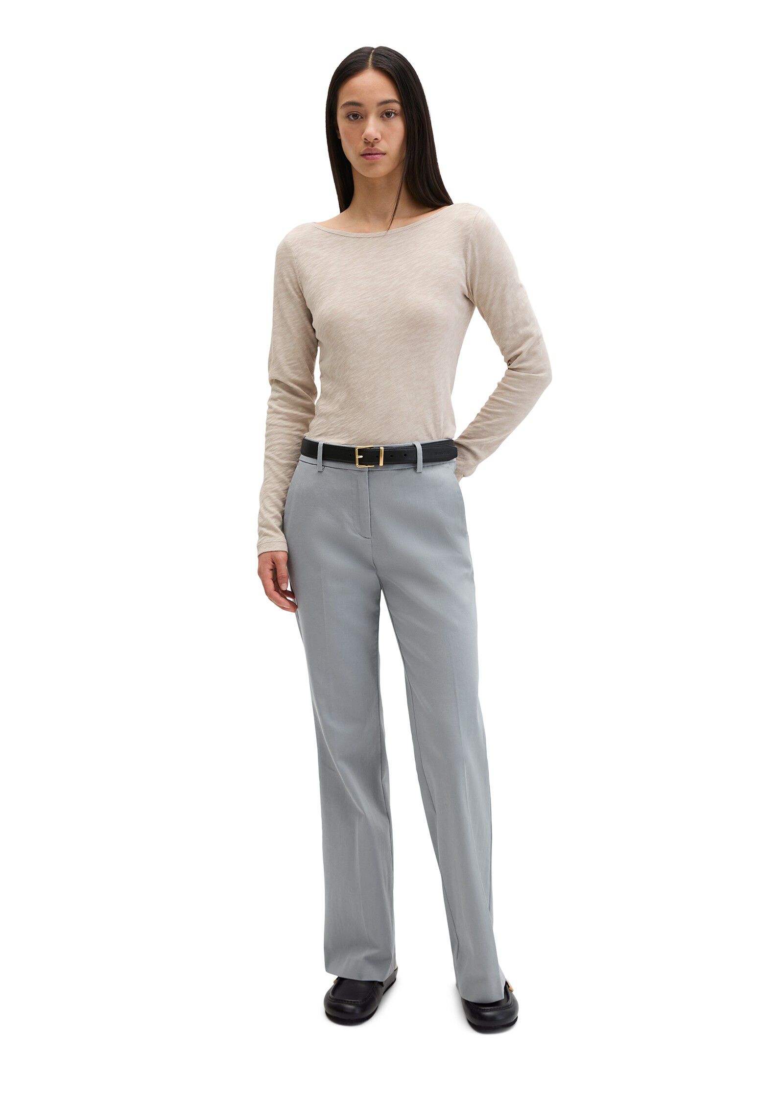 T-shirt, long sleeve, boat neck