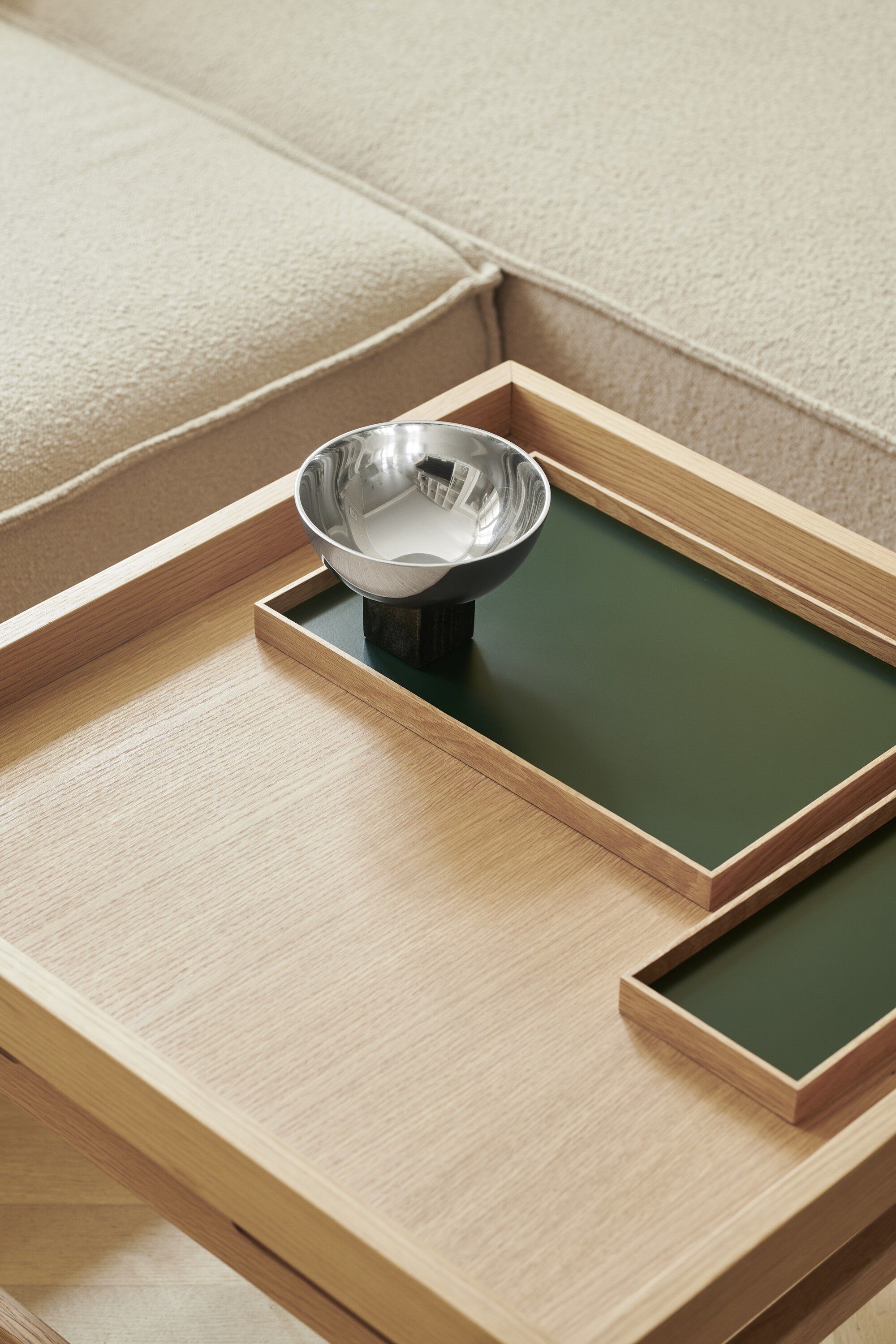 Frame tray small oak/green